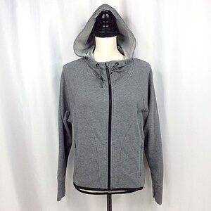 Athleta Sentry Anorak Hoodie Sweatshirt Womens Size XS Gray Full Zip Thumbholes